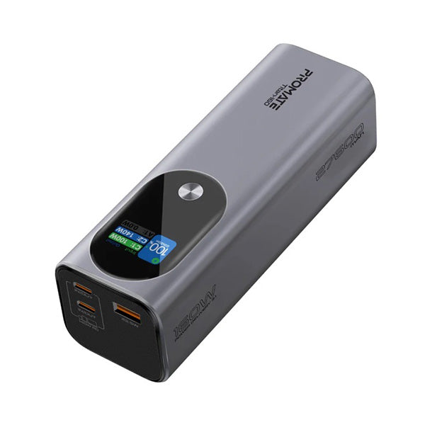 Promate, Titan-160, Ultra-Compact 160W Multi-Port PD 3.1 Power Bank with TFT LCD Screen
