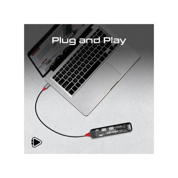 Promate TransHub-Lite 7-in 1 Transparent Multiport Slim USB-C Hub with 100W Power Delivery