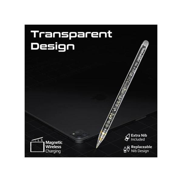Promate TransPen Transparent Precision Active Stylus Pen with Palm Rejection