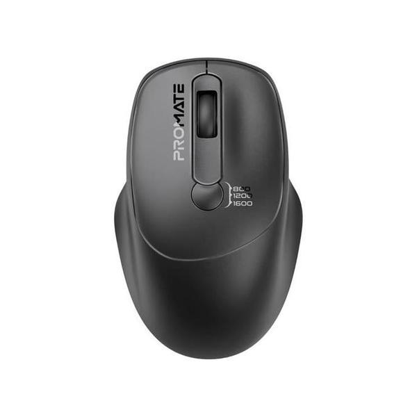 Promate UNIGLIDE Wireless Mouse, EZGrip Ergonomic Ambidextrous 2.4GHz Mice, Adjustable 1600DPI, 6 million Keystrokes, Nano USB Receiver, 10m Range, 120-hour Working Time for Laptops, PC