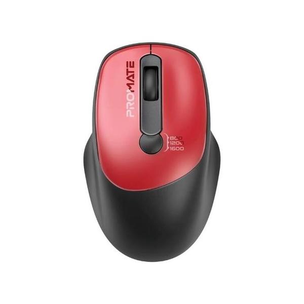 Promate UNIGLIDE Wireless Mouse, EZGrip Ergonomic Ambidextrous 2.4GHz Mice, Adjustable 1600DPI, 6 million Keystrokes, Nano USB Receiver, 10m Range, 120-hour Working Time for Laptops, PC