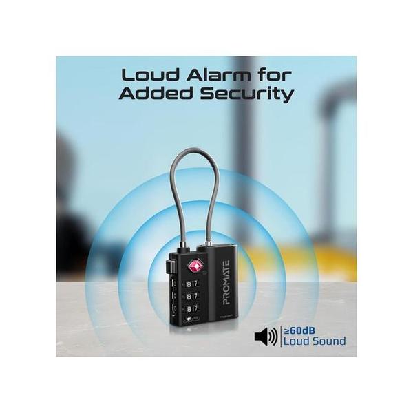 Promate TagLock TSA Luggage Lock with Smart Precision Tracking Tag, works with Find My App