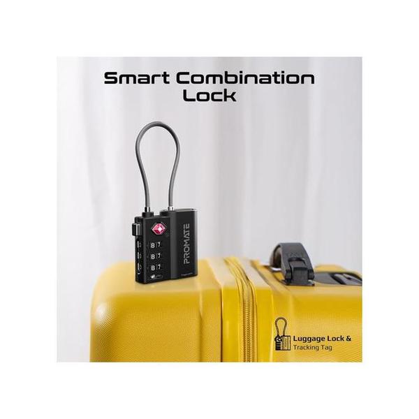 Promate TagLock TSA Luggage Lock with Smart Precision Tracking Tag, works with Find My App