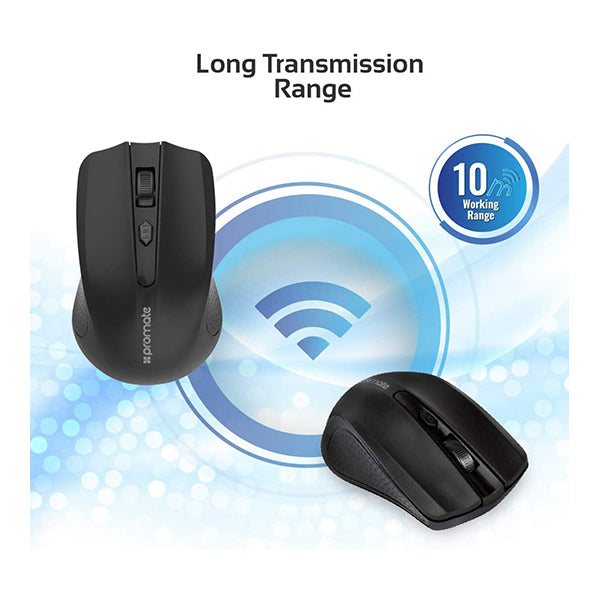 Promate Clix-8 2.4G Wireless Mouse, Portable Optical Wireless Mouse with USB Nano Receiver 10m Working Distance, Auto Sleep Function and 3 Adjustable DPI Level for Mac OS, Windows, Android