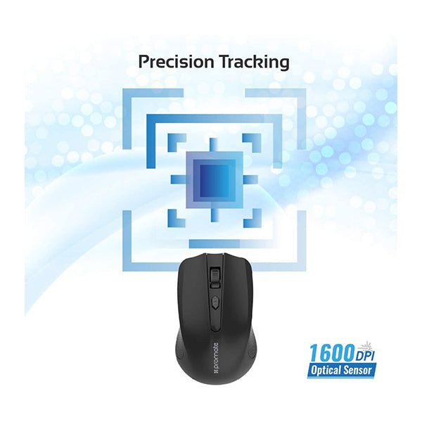 Promate Clix-8 2.4G Wireless Mouse, Portable Optical Wireless Mouse with USB Nano Receiver 10m Working Distance, Auto Sleep Function and 3 Adjustable DPI Level for Mac OS, Windows, Android