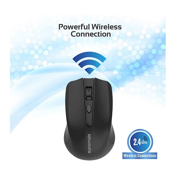 Promate Clix-8 2.4G Wireless Mouse, Portable Optical Wireless Mouse with USB Nano Receiver 10m Working Distance, Auto Sleep Function and 3 Adjustable DPI Level for Mac OS, Windows, Android