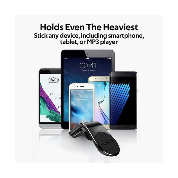 Promate, AirGrip-3 AC Vent Phone Holder, Universal Air Vent Magnetic Holder with Quick Clip Mounting, Secure Vent Grip, Anti-Slip and 360 Degree Rotation Phone Car Mount for Smartphones, GPS
