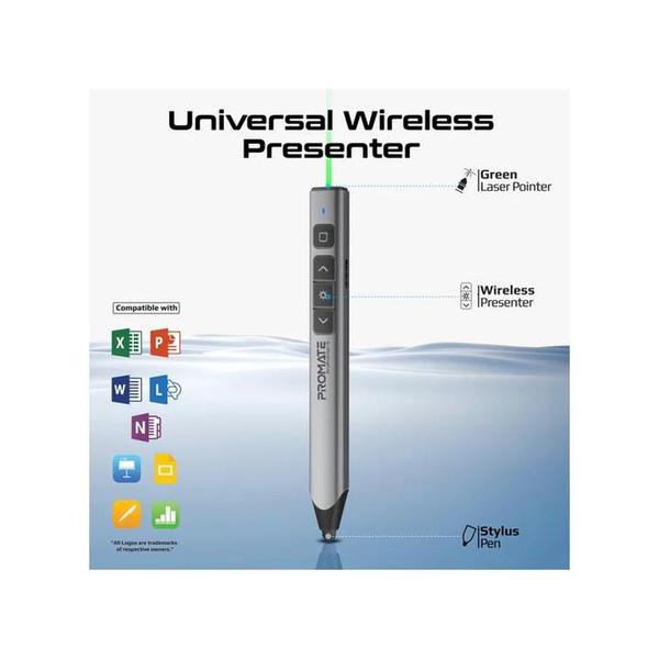 Promate ProPointer-S Universal Intuitive Wireless Presenter with Stylus Pen