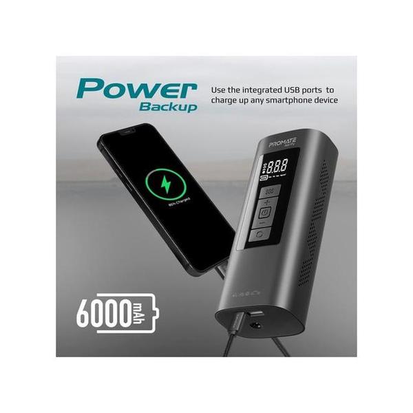 Promate Aerify 150PSI Portable Air Compressor with Power Bank