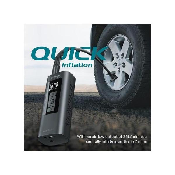 Promate Aerify 150PSI Portable Air Compressor with Power Bank