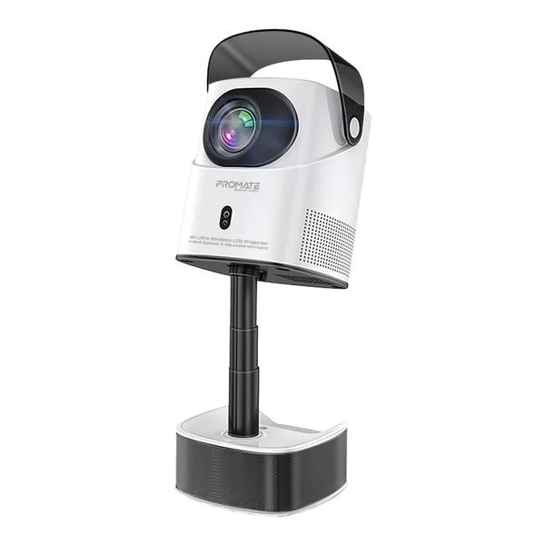 Promate BEAMER-A250.EU 4K Ultra HD Wireless LCD Projector with Built-In Speaker & Monopod Stand