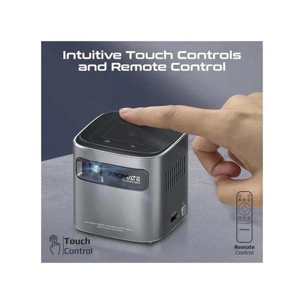 Promate CUBECAST Ultra-Mini 1080P Wireless DLP Projector with touch controls