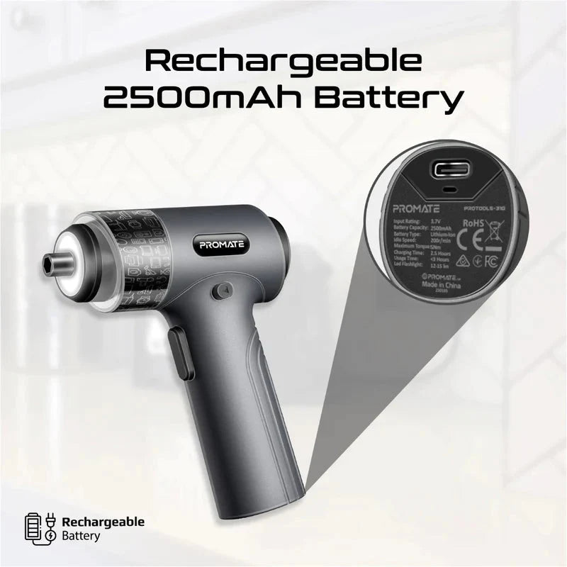Promate Wireless Electric Screwdriver Kit (36-Pieces)
