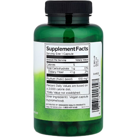 Swanson Psyllium Husks 610 mg 100 Vegan Capsules
