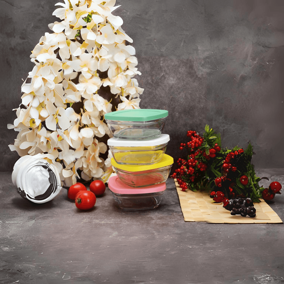 Pudding Storage Container Colorful 4 Pieces 11 × 5 cm