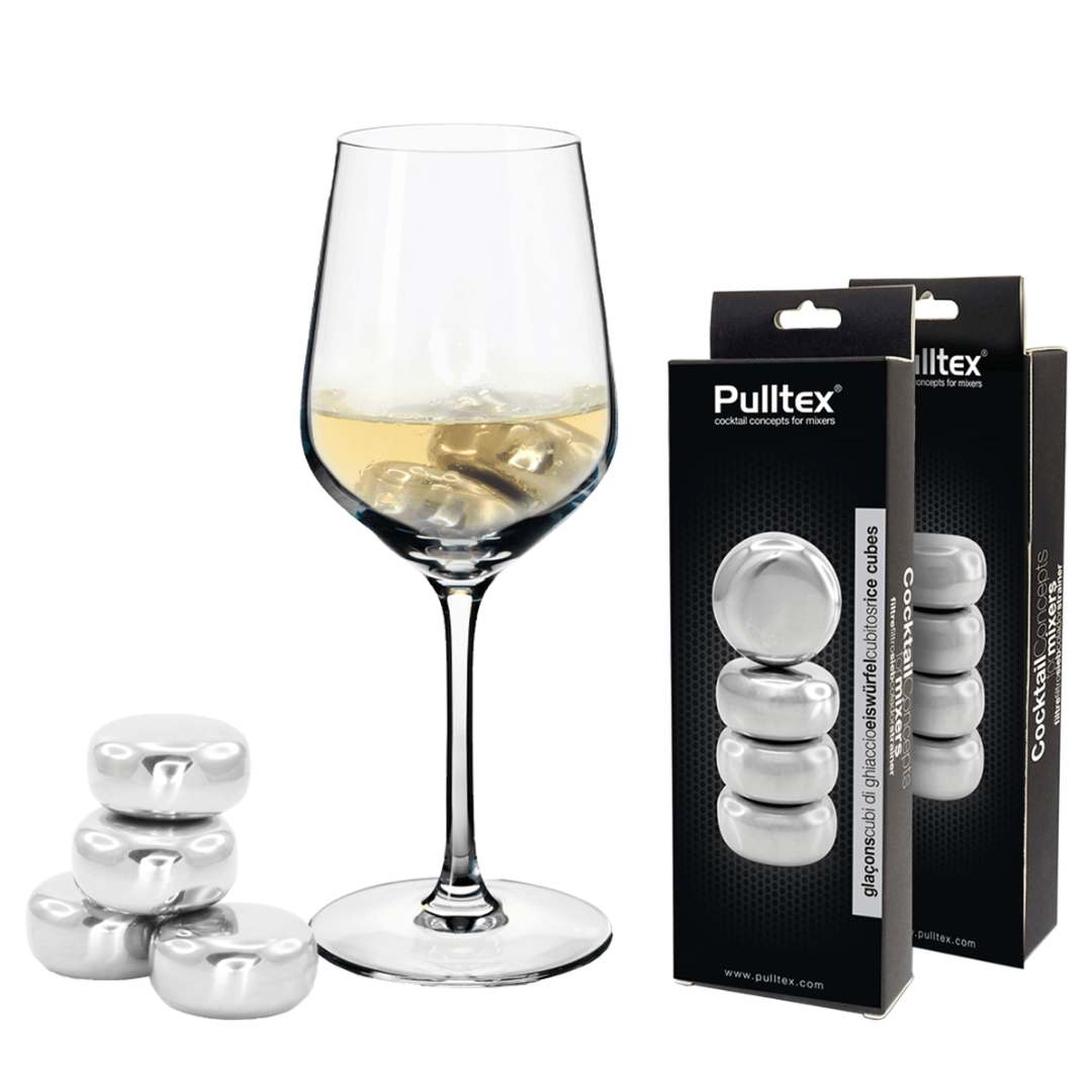 PULLTEX STAINLESS STEEL ICE CUBES SET OF 4