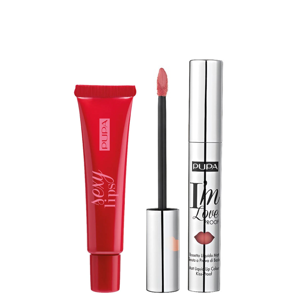 Lipgloss I'm Loveproof + Pupa Milano - Sexy Lips Volume 15ml - Medaid