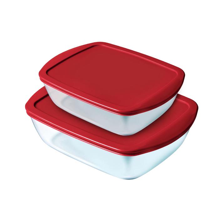 Pyrex Roaster Dish 913S339 – Set of 2 + LIDS RED