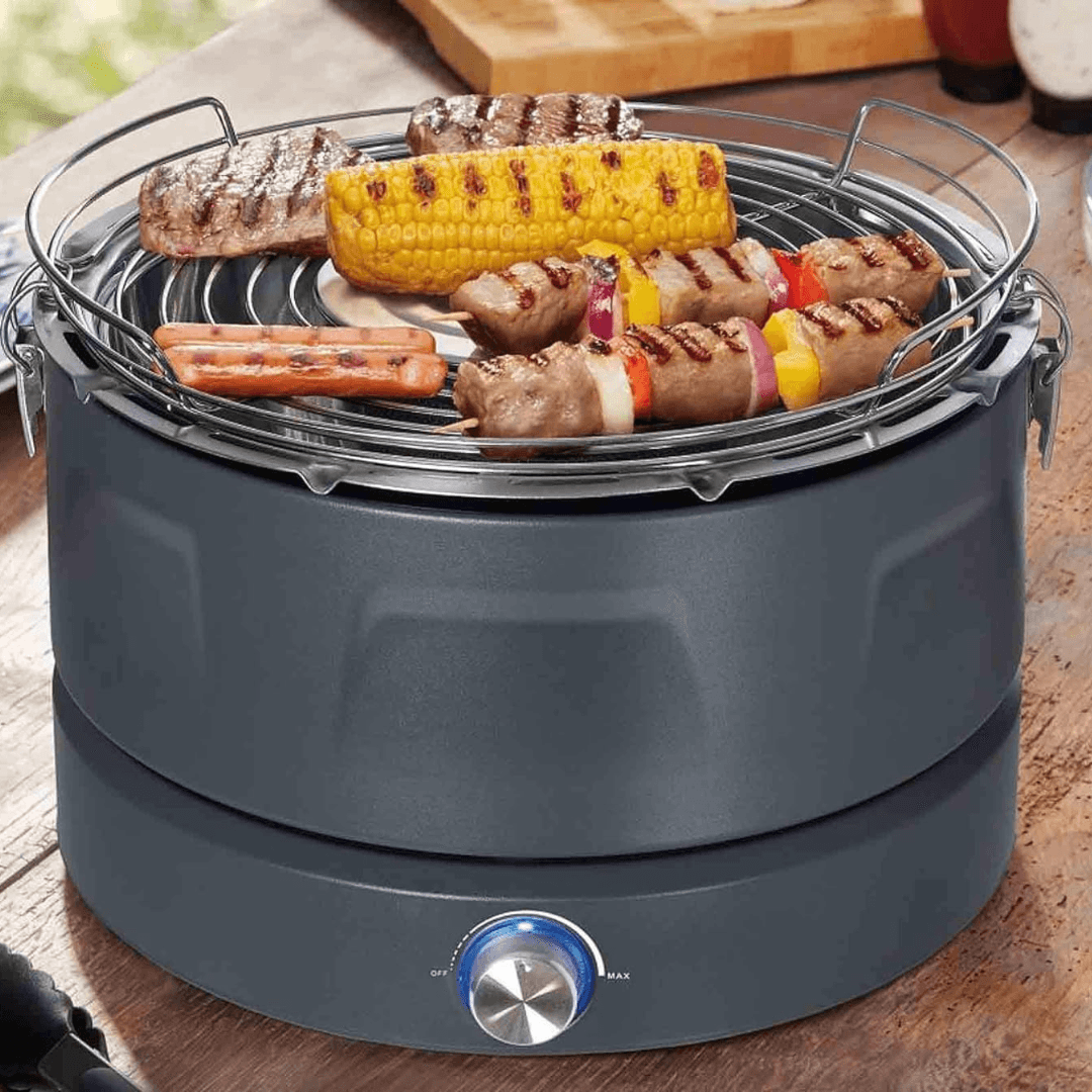 QUIGG Charcoal Barbecue Electric Ventilation Grill Camping Grill Anthracite