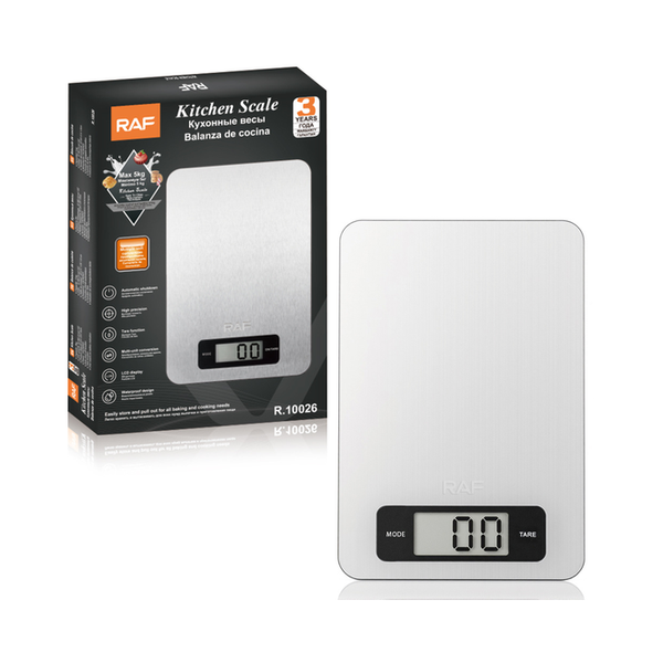 RAF Stainless Steel Brushed Electronic Kitchen Scale Gram Baking Scale R-10026