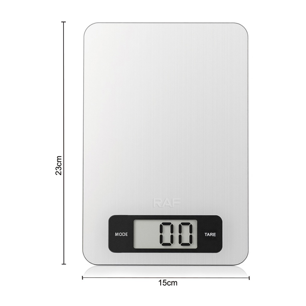 RAF Stainless Steel Brushed Electronic Kitchen Scale Gram Baking Scale R-10026