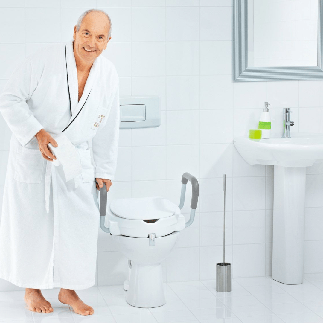 Raised Toilet Seat With Armrests