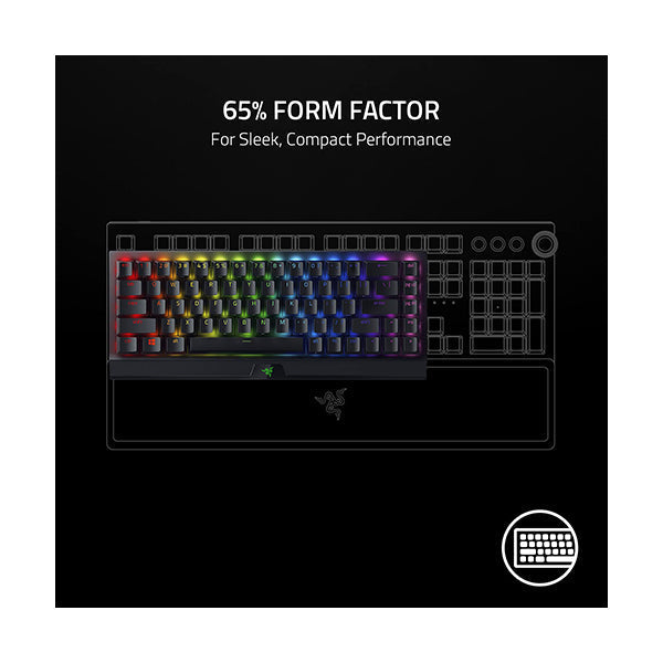 Razer, BlackWidow V3 Mini Hyperspeed, 65% Wireless Mechanical Gaming Keyboard (Yellow Switch) I Razer Chroma RGB Customizable backlighting - RZ03-03890100-R3M1