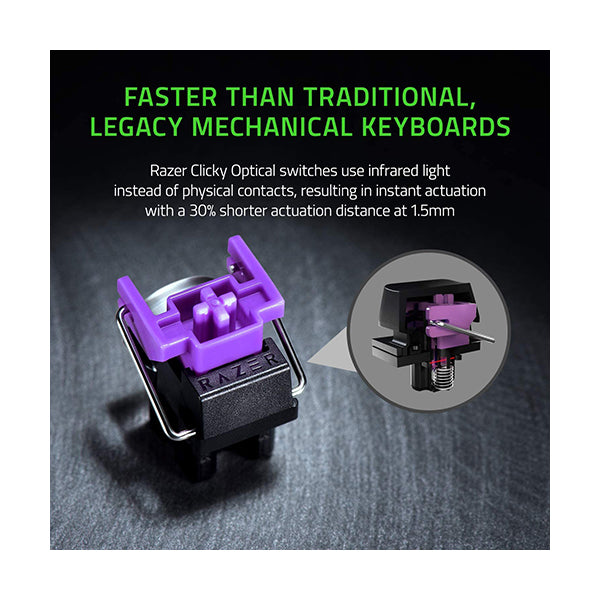 Razer Huntsman Mini Clicky Optical Purple Switch USB-C Gaming Keyboard I RGB Customizable backlighting - RZ03-03390100-R3M1