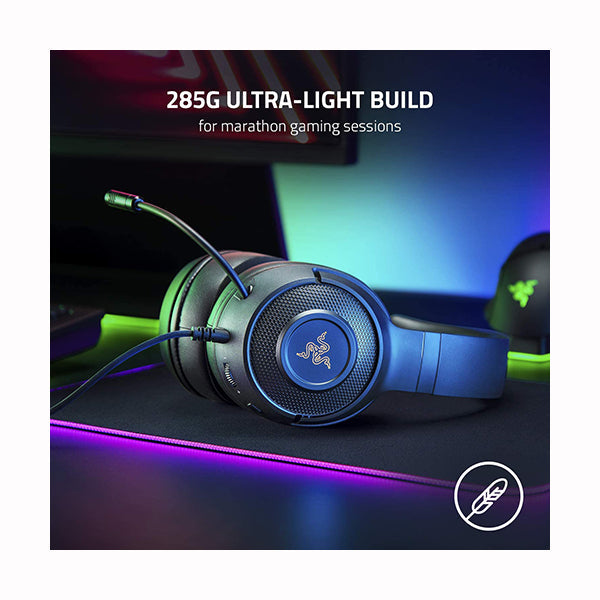 Razer Kraken V3 X Gaming Headset: 7.1 Surround Sound - USB - HyperClear Bendable Cardioid Mic - Chroma RGB Lighting - for PC - RZ04-03750300-R3M1
