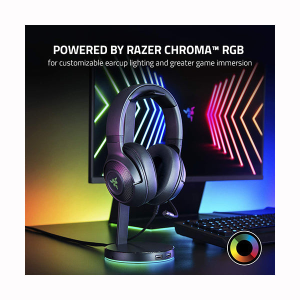 Razer Kraken V3 X Gaming Headset: 7.1 Surround Sound - USB - HyperClear Bendable Cardioid Mic - Chroma RGB Lighting - for PC - RZ04-03750300-R3M1
