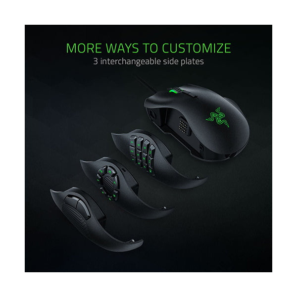 Razer Naga Trinity Chroma MMO Gaming Mouse, Up to 19 Programmable buttons- Interchangeable Side - RZ01-02410100-R3M1