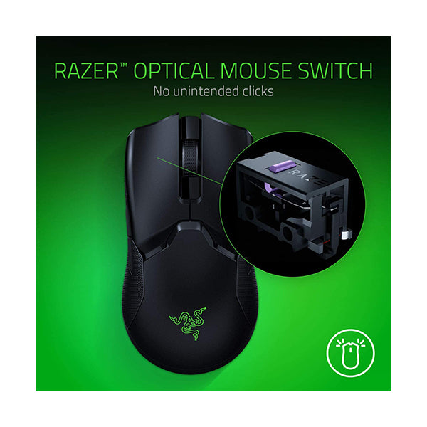 Razer Viper Ultimate Hyperspeed Lightweight Wireless Gaming Mouse & RGB Charging Dock: Fastest Gaming Mouse Switch - 20K DPI Optical Sensor - Chroma Lighting - 8 Programmable Buttons - 70 Hr Battery - RZ01-03050100-R3G1