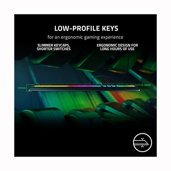 Razer Ornata V3 Gaming Keyboard: Low-Profile Keys - Mecha-Membrane Switches - 10-Zone RGB Lighting - Spill-Resistant - Magnetic Wrist Wrest - RZ03-04460100-R3M1
