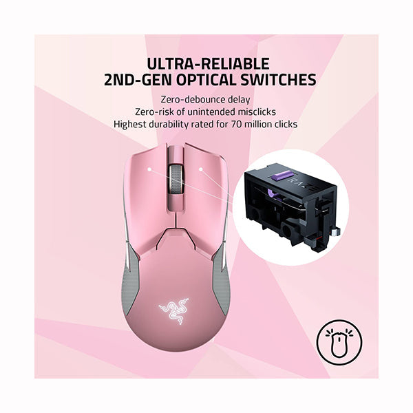 Razer Viper Ultimate Wireless Optical RGB Gaming Mouse w Charging Dock - RZ01-03050300-R3M1