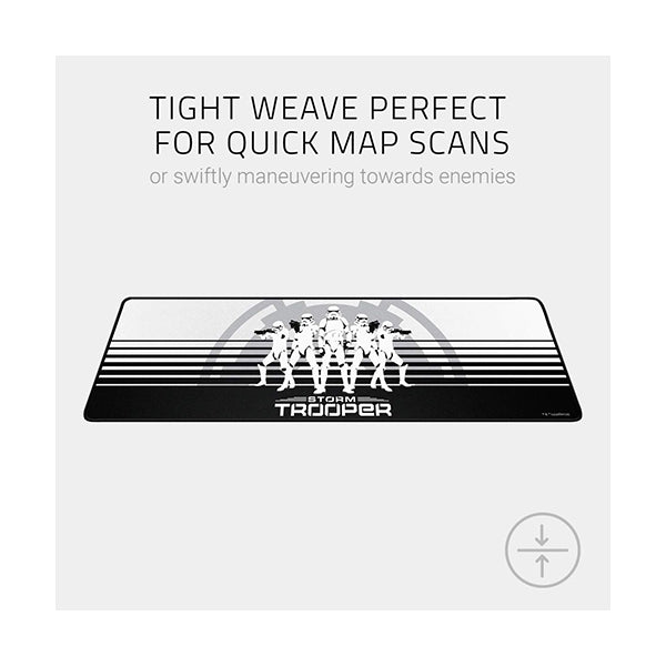 Razer Goliathus Speed (Extended) Gaming Mousepad – [Stormtrooper Limited Edition]: Smooth Gaming Mat – Anti-Slip Rubber Base – Portable Cloth Design – Anti-Fraying Stitched Frame - RZ02-01072600-R3M1