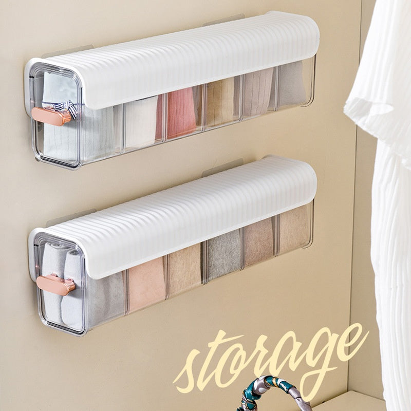 6-Grid Wall-mounted Transparent Underwear Storage Box