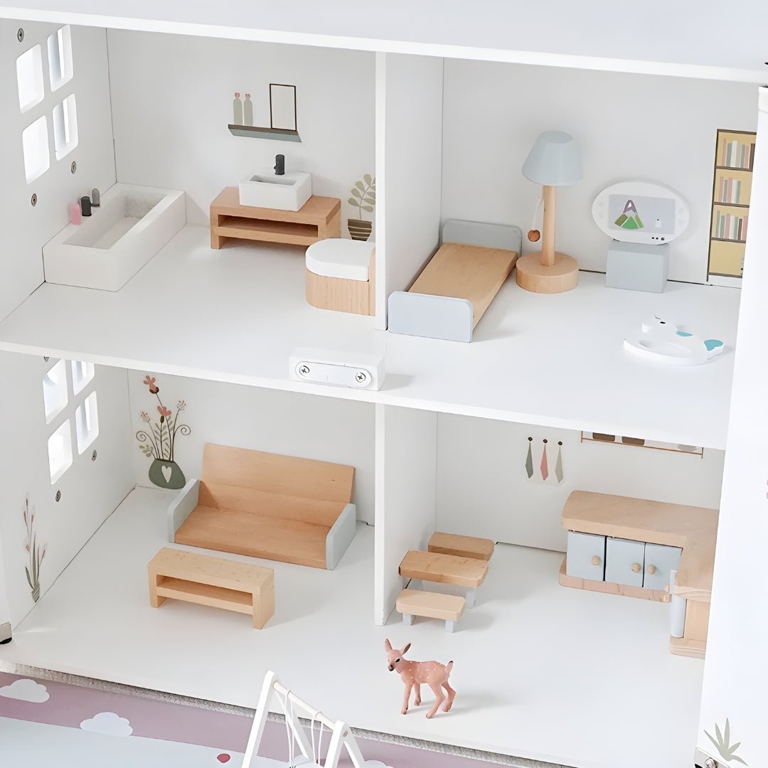 Premium Wooden Dollhouse with Full Accessories