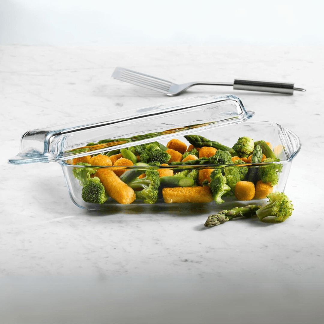 Rectangular Casserole With Lid Oven Safe Glass 2.9L