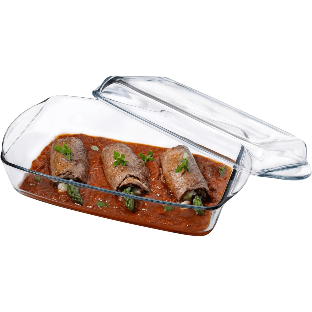 Rectangular Casserole With Lid Oven Safe Glass 2.9L