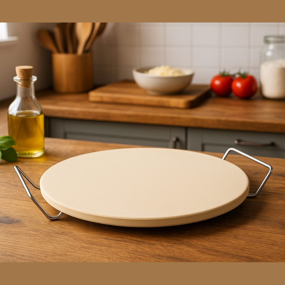 Ceramic Round Baking Stone with Rack by Zyliss