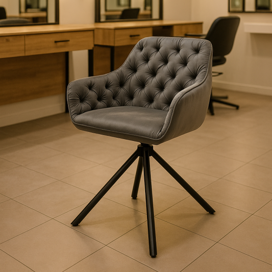 CLAIRE ARMCHAIR VELVET GREY/GOLD
