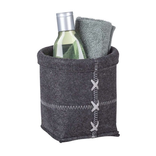 Felt bath basket Mara S, anthracite By Wenko.de
