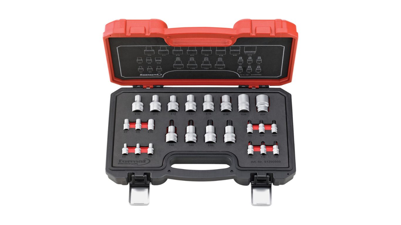 Screw-end set 24 pcs. TX 1/4+1/2″  by Format Germany