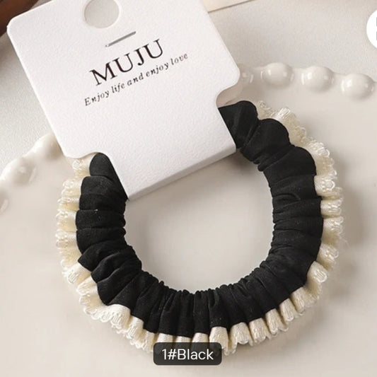 Elegant and Soft Crystal Scrunchie Hair Ties High-End Sense Elastic Hair Tie with Lace for Women and Girls
