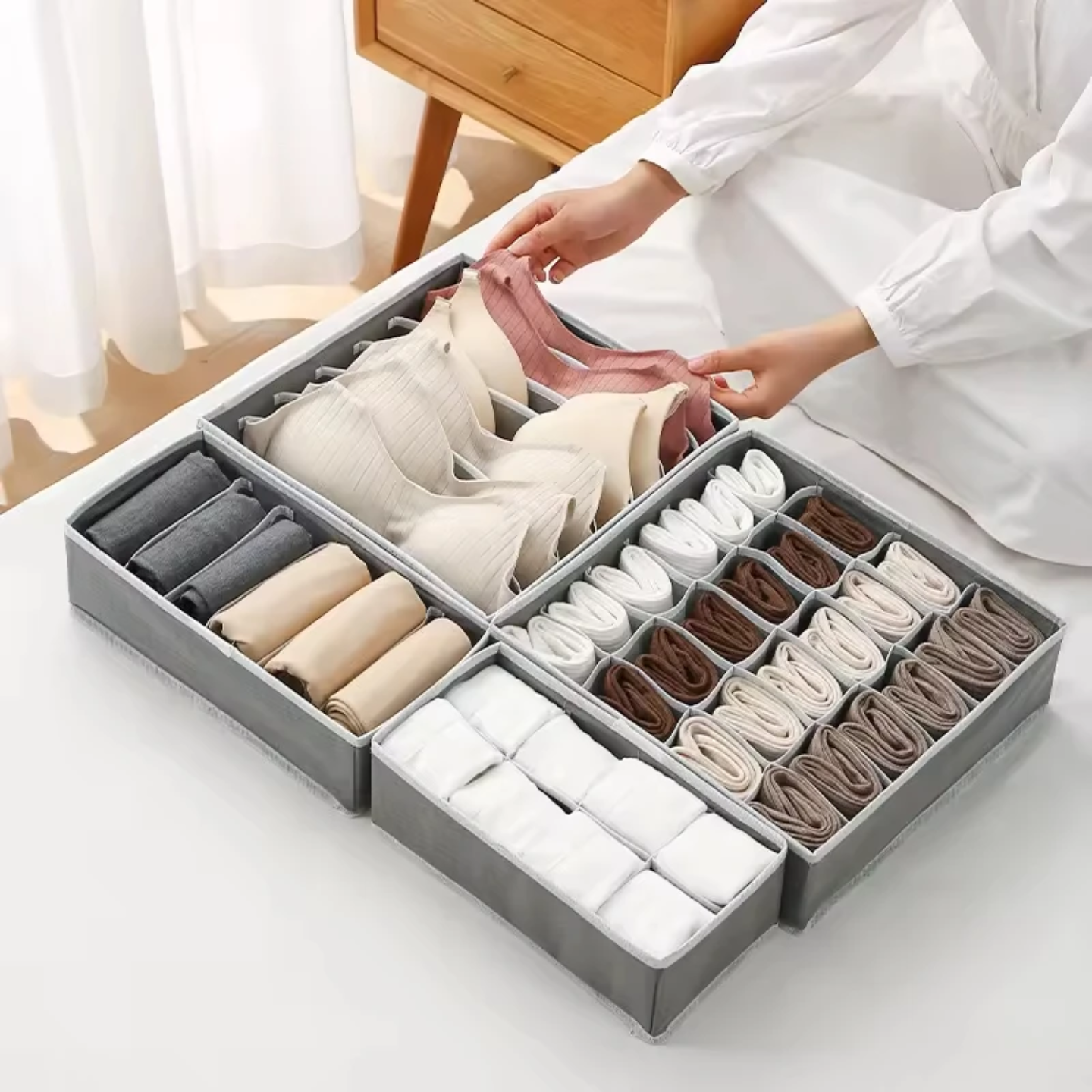 CLOTHES DRAWER ORGANIZER SET OF 4 PCS