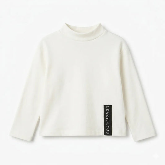 Zara Girl's White Mock Neck Long Sleeve Blouse|Zara in Lebanon