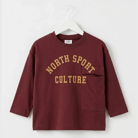 Zara Boy's Dark Burgundy Long Sleeve Blouse | Zara In Lebanon