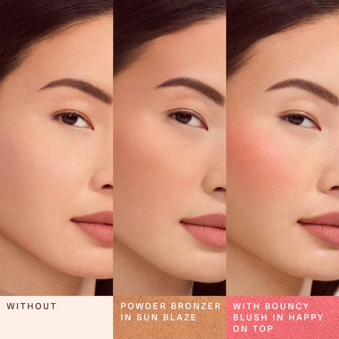 Rare Beauty by Selena Gomez 
Warm Wishes Soft Matte Powder Bronzer. Color: Warmed Up - light brown with neutral warm undertone