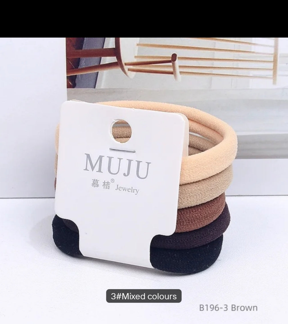 5 Piece Large Seamless Nylon Elastic Hair Ties Colorful Rubber Bands Scrunchie Hair Accessories Rapid Sample