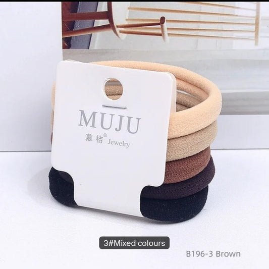 5 Piece Large Seamless Nylon Elastic Hair Ties Colorful Rubber Bands Scrunchie Hair Accessories Rapid Sample